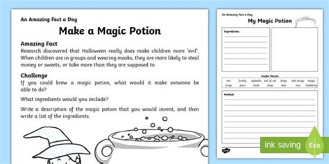 Make A Magic Potion Worksheet Worksheet Worksheet