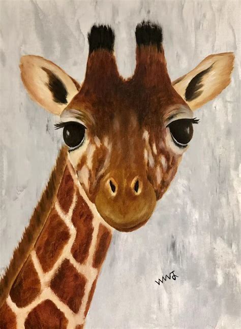Oil Painting Baby Giraffe Oil Painting 12x16 Etsy