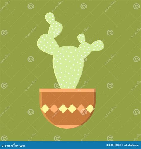 Icon With Linear Colorful Cactus Linear Vector Illustration With