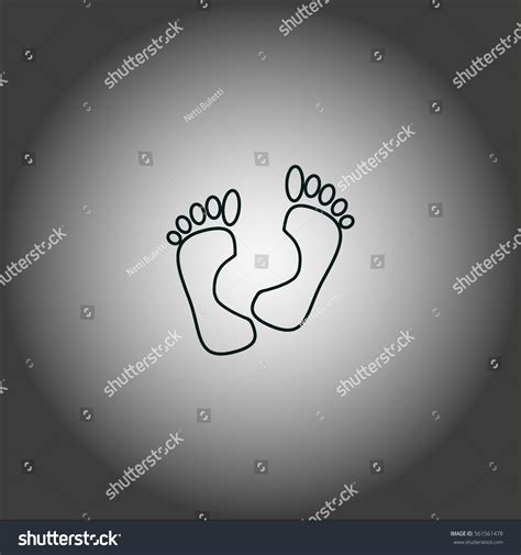 Human Foot Footprint Icon Stock Vector Royalty Free 561561478