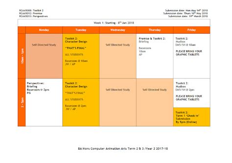 Fao Caa Year 2 And 3 Term 2 And 3 Timetables Are Now Available