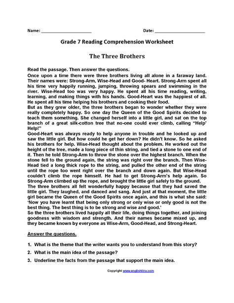 Reading Fluency Passages For Grade 7 Sandra Rogers Reading Worksheets