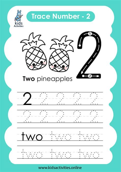 Free Tracing And Writing Number 2 Worksheet ⋆ Kids Activities