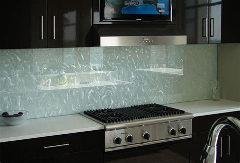 Clear Glass Backsplash For Kitchen With Beautiful Texture Glass Backsplash