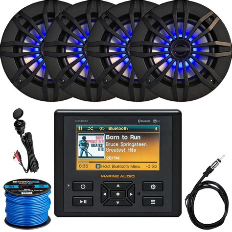 Marine Audio Amfm Usb Bluetooth Waterproof Stereo 4 X 65 2 Way 180w