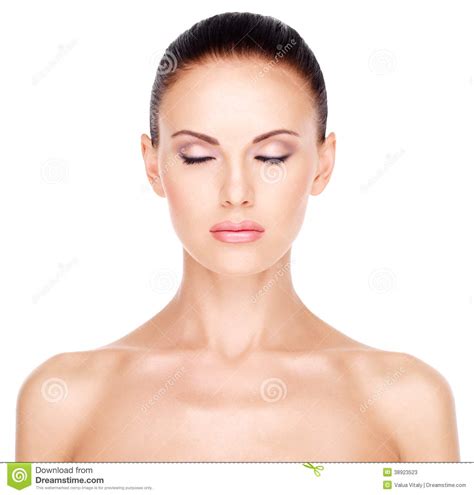 Portrait Of The Beautiful Woman S Face Stock Image