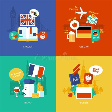 Online Language Learning Concept Stock Vector Illustration Of French