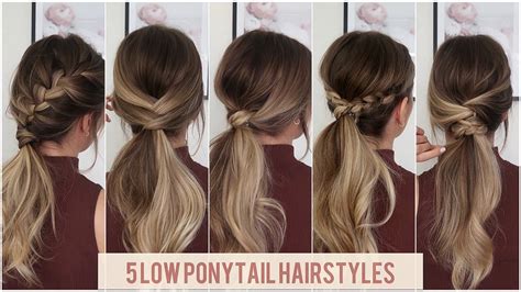 5 Cute Low Ponytail Hairstyles Hair Tutorial Youtube