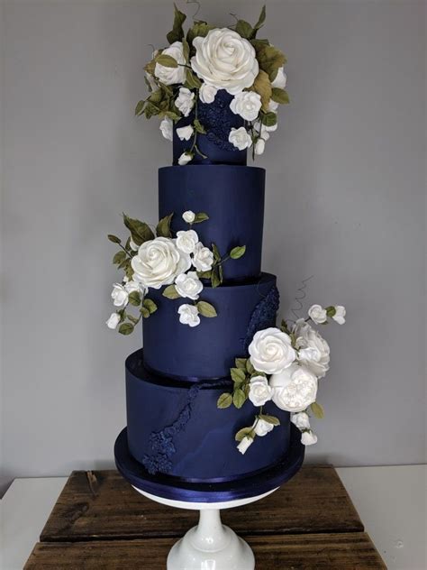 Dark Blue Wedding Cake