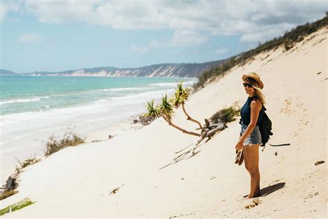 A Girl On A Huge Australian Beach Photograph By Evgeny Vasenev