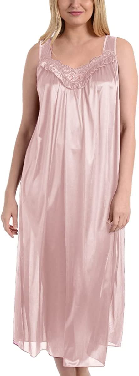 Ezi Women S Satin Silk Sleeveless Lingerie Long Nightgowns Walmart Com
