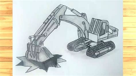 How To Draw Excavator Very Easy Very Easy Drawing Excavator Pencil