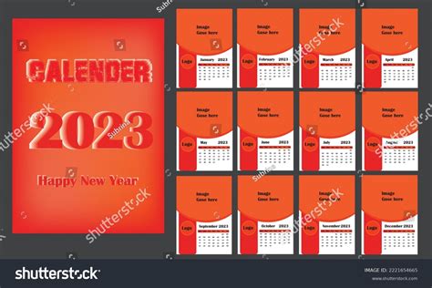 Calendar Design Templet Layout Texture Stock Vector Royalty Free