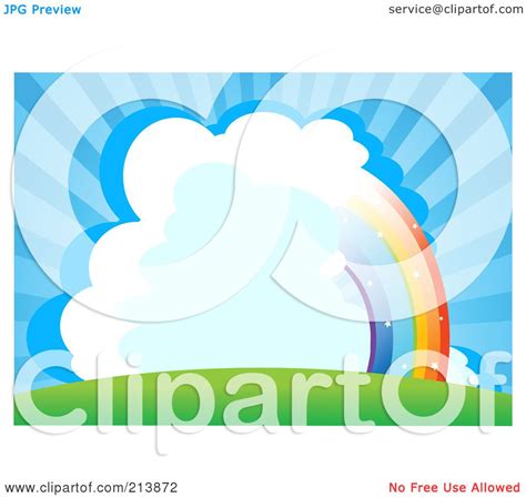 Royalty Free Rf Clipart Illustration Of A Half Rainbow Through Clouds