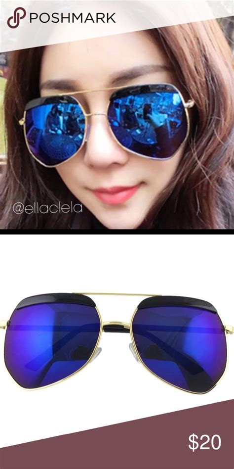 Beautiful Blue Mirrored Sunglasses Blue Mirrored Sunglasses Mirrored Sunglasses Sunglasses