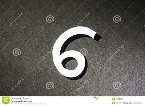Number Six On The Grey Background Stock Photo Image Of Design