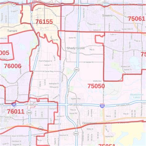 Dallas Fort Worth Zip Code Map Texas