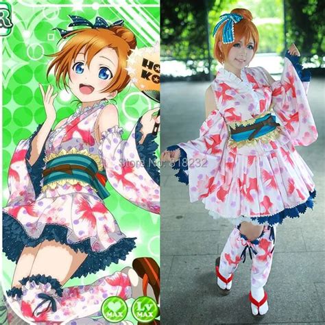 lovelive love live kousaka honoka awaken yukata kimono dress uniform outfit cosplay costumes on