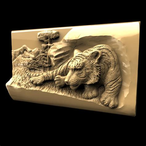 Tiger 3d Relief Model Download Cnc Router 1567 Dxf Downloads Files