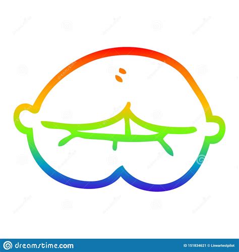 A Creative Rainbow Gradient Line Drawing Cartoon Mouth