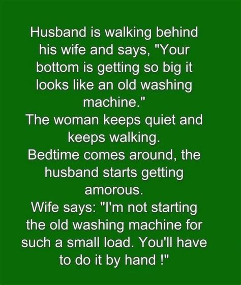 Funny Husband And Wife Joke Funny Jokes Story Lol Funny Quote Funny Quotes Funny Sayings Joke