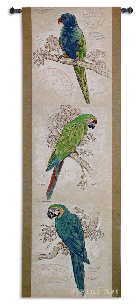 This handmade owl tapestry combines the two, hoping to bring beauty and happiness to users. Tropical Birds Tapestry Wall Hanging - Bird Picture, H68" x W22"