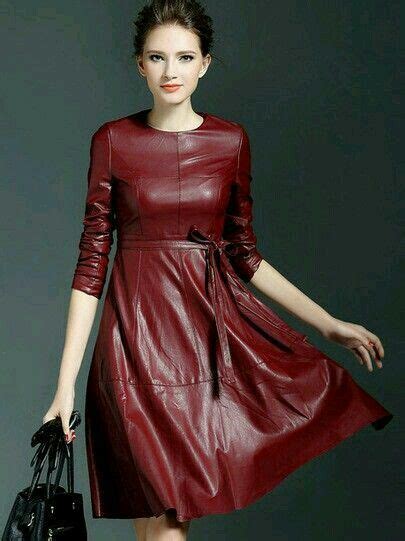 Pin By Synplus Cynthia Gardenhire On Women S Fashion Leather Dresses Red Leather Dress