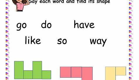 Matching word Shape worksheet Sight Word Worksheets, Shapes Worksheets