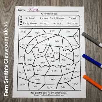 2nd Grade Go Math 3.2 Practice Addition Facts Color By Numbers | TpT