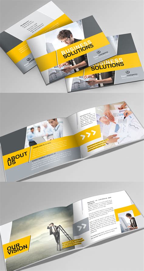 8 Horizontal Brochure Design PSD Images - Tri-Fold Brochure Template