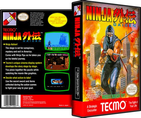 Nes Case Art Ninja Gaiden Entertainment System Nintendo