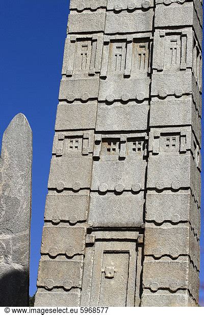 Intricate Carvings And False Door At The Base Of King Ezanas Stele
