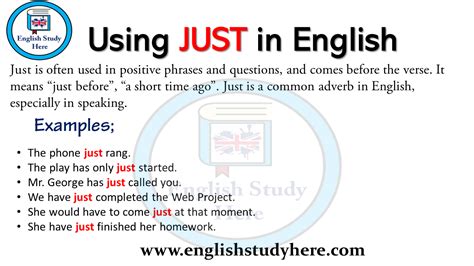 Using Just In English English Study Here