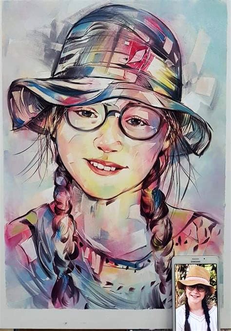 Watercolor Painting Portrait Abstract