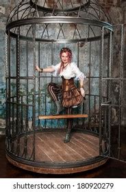 Beautiful Steampunk Woman Cage Stock Photo Shutterstock