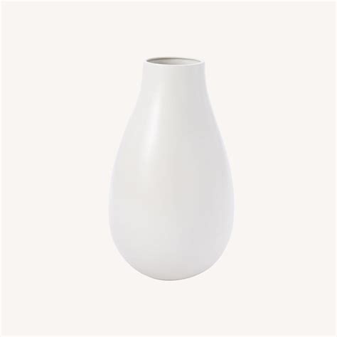 West Elm Pure White Matte Ceramic Vase Aptdeco