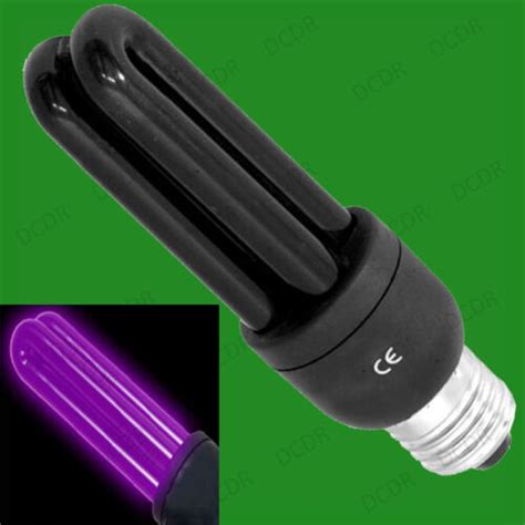 2x 20w Uv Ultraviolet Blacklight Low Energy Cfl Light Bulbs Es E27