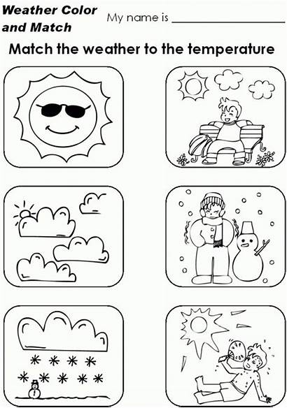 Coloring Worksheets Pages Printable Weather Temperature Preschool