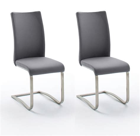 Freischwinger sind vielseitig einsetzbar, da ihr design fast überall kombinierbar ist und die stühle zeitlos sind. 2 x Stuhl Arco Grau Freischwinger Leder