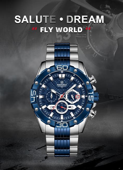 buy naviforce nf8019 rosegold blue watch online at best price in nepal naviforce nepal