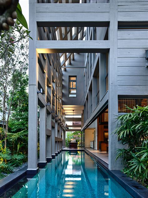 Indoor Swimming Pool Modern House Courtyard Singapore1 Idesignarch