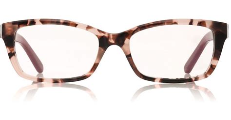 Tory Burch Leather Tortoise Rectangle Eyeglasses In Pink Lyst