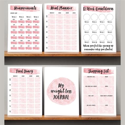 Printable Weight Loss Tracker Journal Digital Weight Loss Etsy