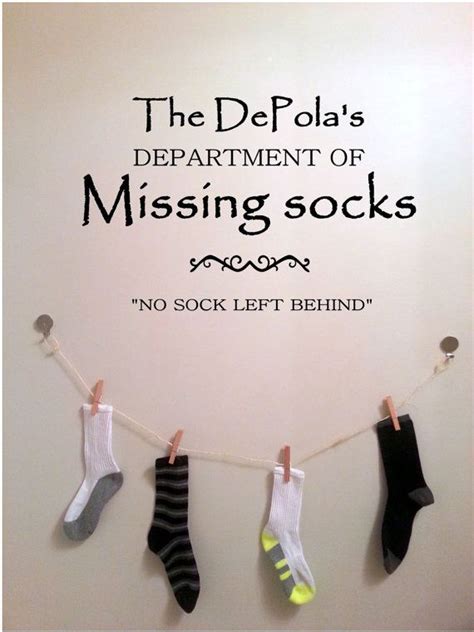 Personalized Laundry Room Vinyl Wall Quote Department Of Missing Socks