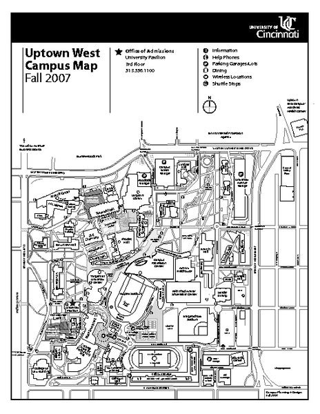 University Of Cincinnati East Campus Map Map Vector
