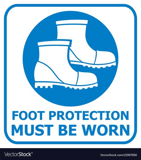 Foot Protection Sign Safety Icon Royalty Free Vector Image