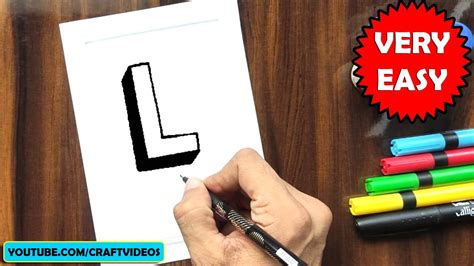 How To Draw 3d Letter L 3d Letter Drawing Youtube