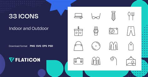 Indoor And Outdoor Icon Pack Detailed Outline 33 Svg Icons