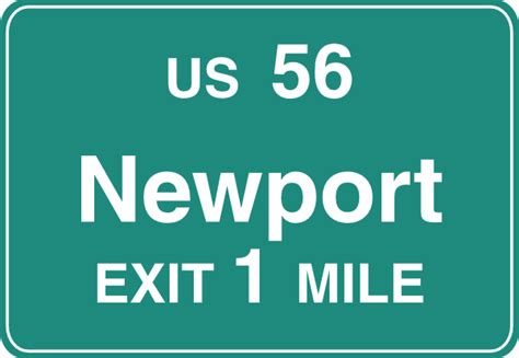 Freeway Newport Exit Sign Clip Art At Vector