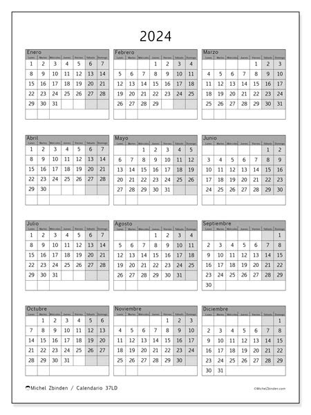 Calendario 2024 Para Imprimir “37ld” Michel Zbinden Co